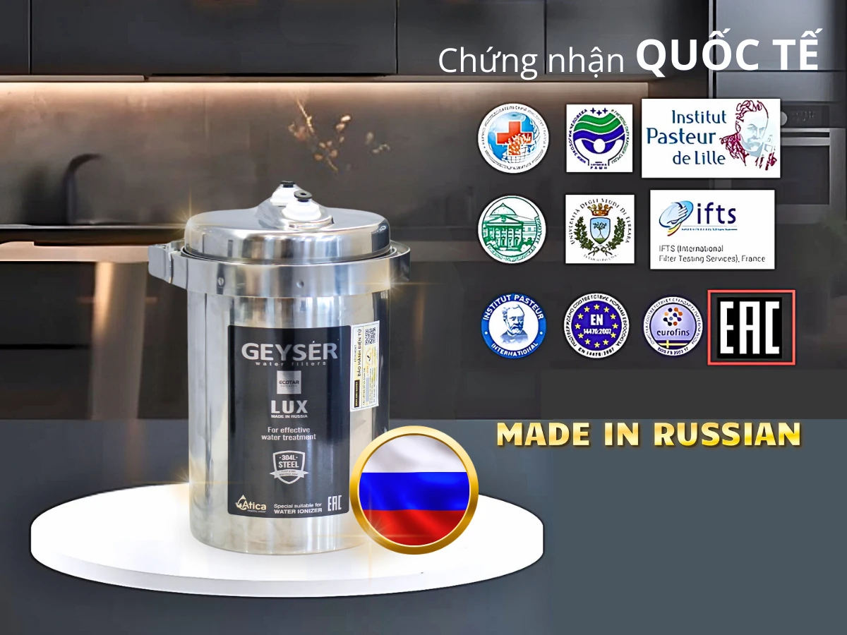 Máy lọc nước tổng Geyser Ecotar được làm từ inox 304 bền bỉ