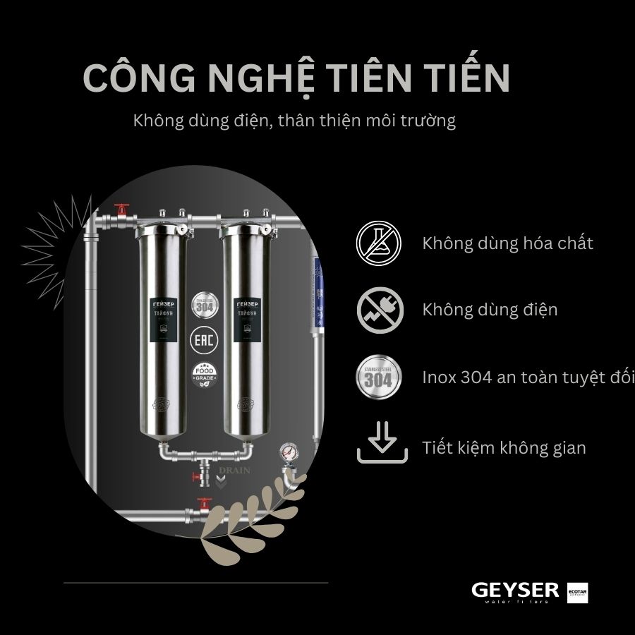 Hệ thống lọc nước tổng đầu nguồn Geyser Ecotar 2F1A