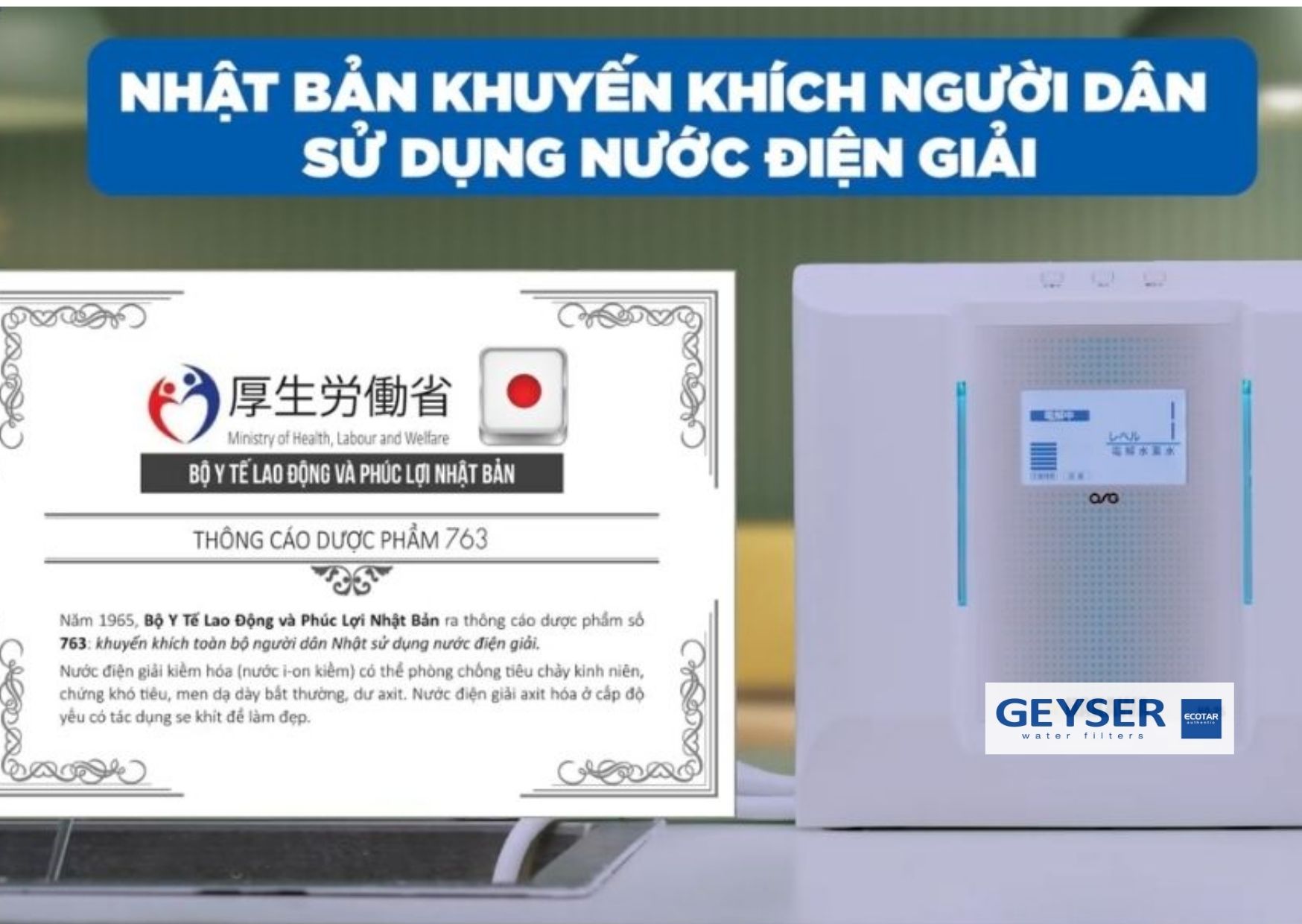 Nhật Bản khuyến khích sử dụng nước ion kiềm