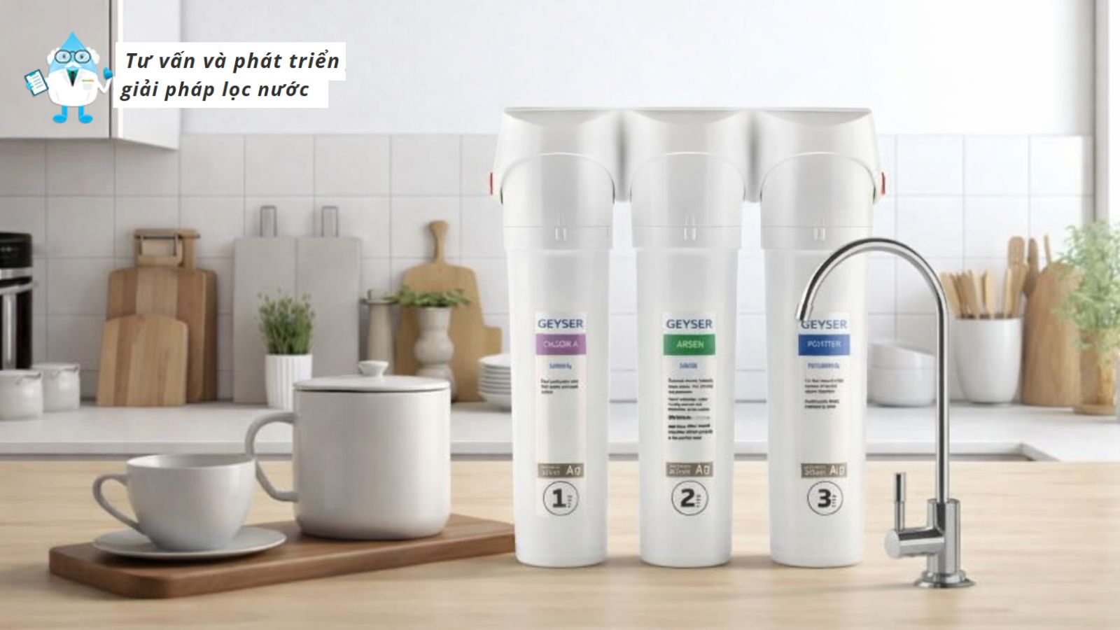 Máy lọc nước chuẩn khoáng Geyser ecotar 9 smart để bàn