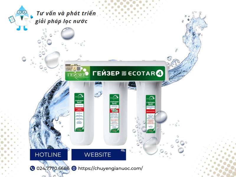 Máy lọc nước nano Geyser Ecotar 4 công năng hiện đại
