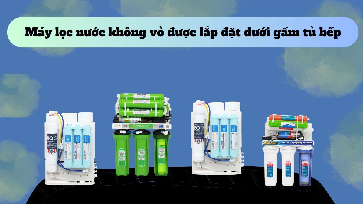 Tính nhỏ gọn tiện lợi của máy lọc nước không vỏ phù hợp lắp dưới gầm tủ 