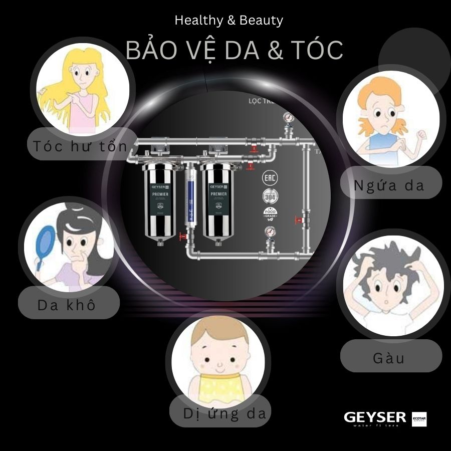 Lọc tổng loại bỏ Clo bảo vệ làn da và tóc của bạn