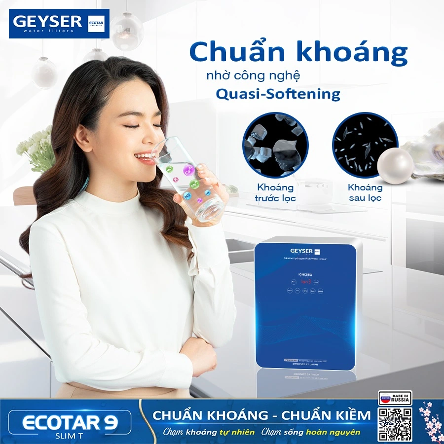 Máy lọc ion kiềm Geyser giàu hydro
