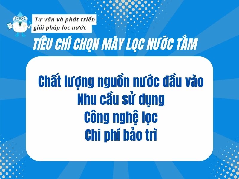 Tiêu chí lựa chọn máy lọc nhà tắm